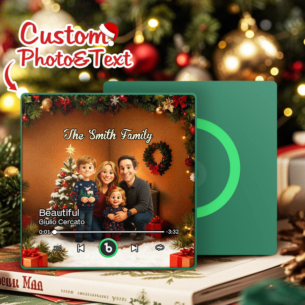 Personalized Family Photo Gifts Cartoon Music Fridge Magnet - MySpotifyGlass