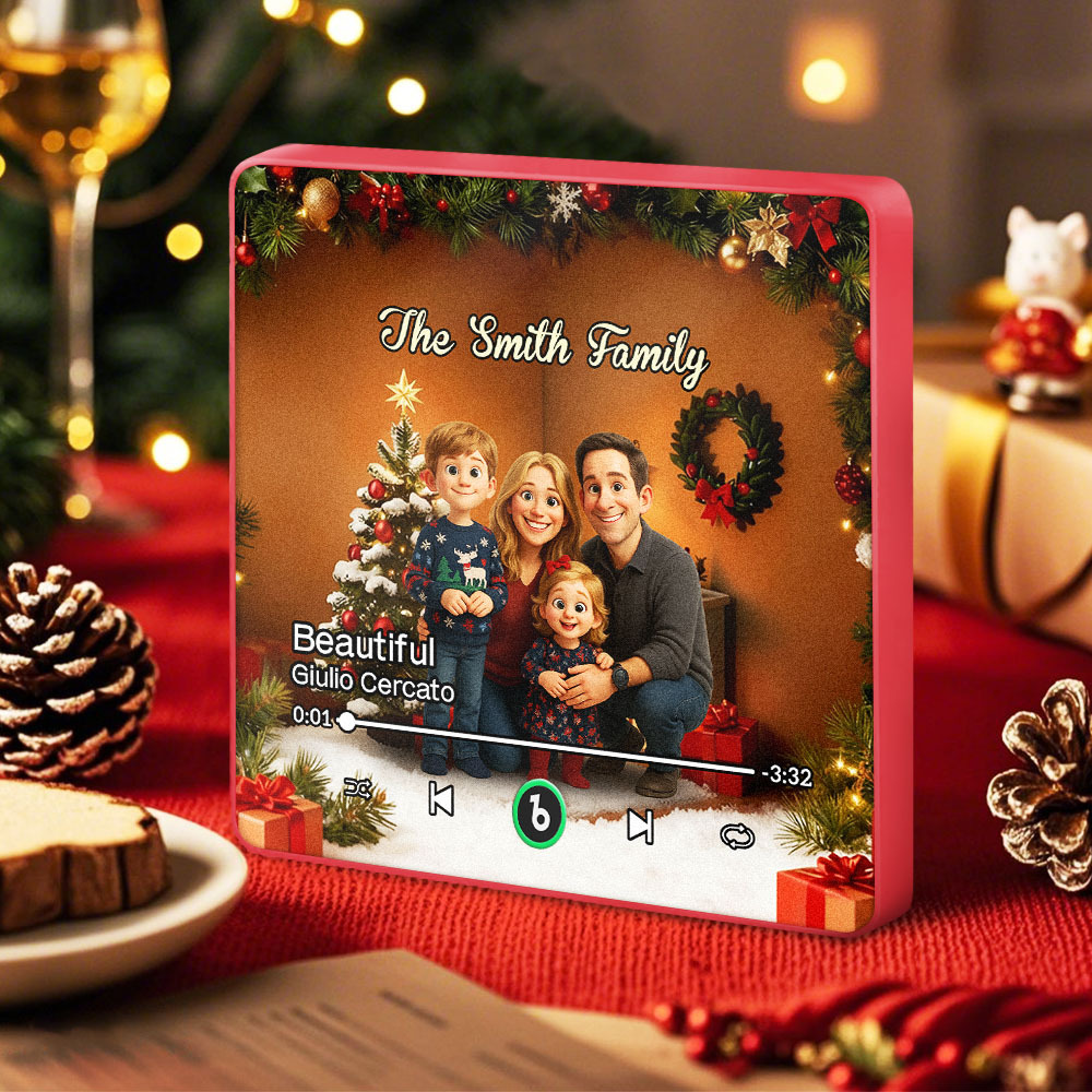 Personalized Family Photo Gifts Cartoon Music Fridge Magnet - MySpotifyGlass