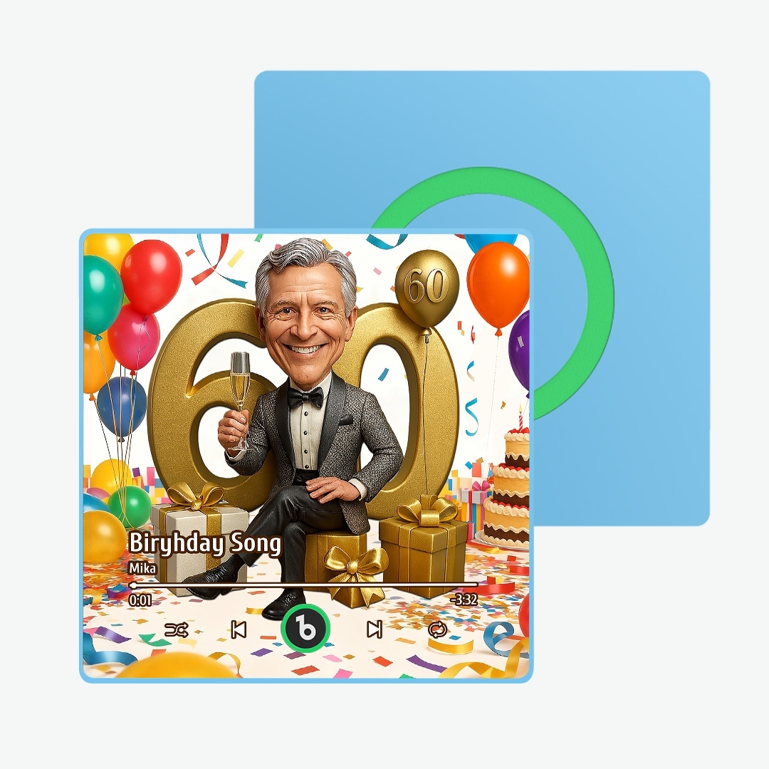 Personalized Men`s Birthday Gifts Cartoon Music Fridge Magnet