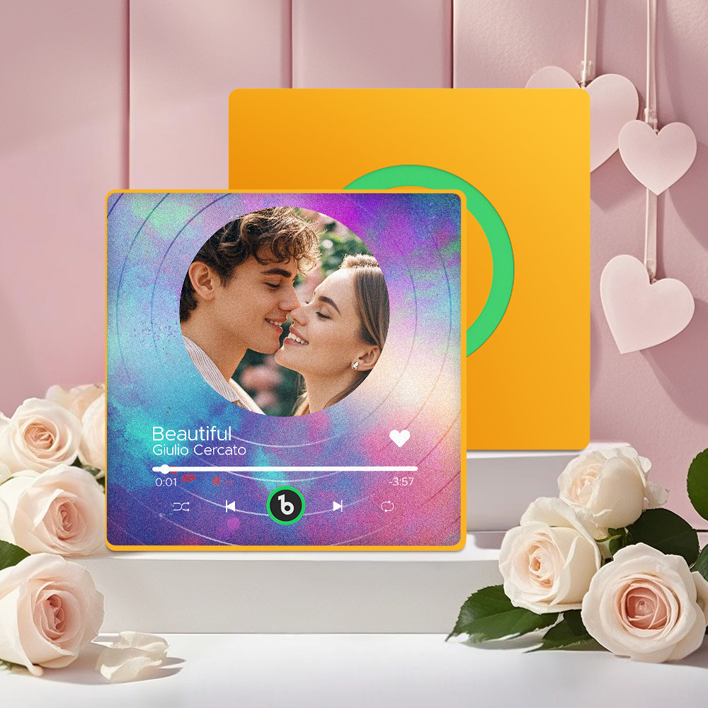 Custom Music Fridge Magnets Vinyl Records Colorful Frame Album Fridge Magnet Can Play Songs Gift