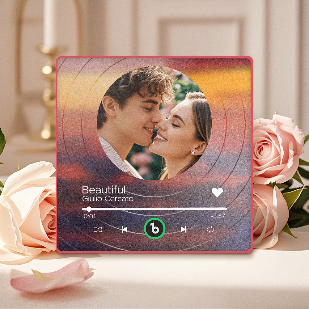 Custom Music Fridge Magnets Vinyl Records Colorful Frame Album Fridge Magnet Can Play Songs Gift