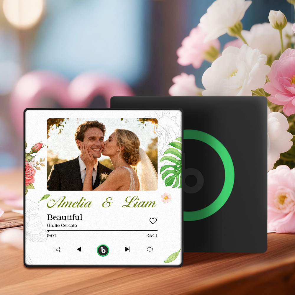 Custom Wedding Music Fridge Magnet Personalized Couple Photo Decor Interactive Gift