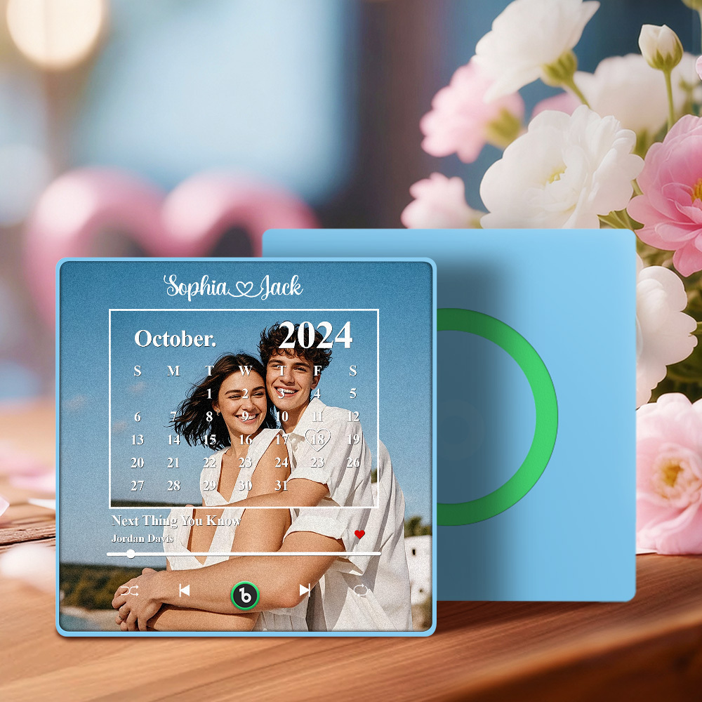 Personalized Date Music Fridge Magnet Custom Couple Calendar Song Decor Gift