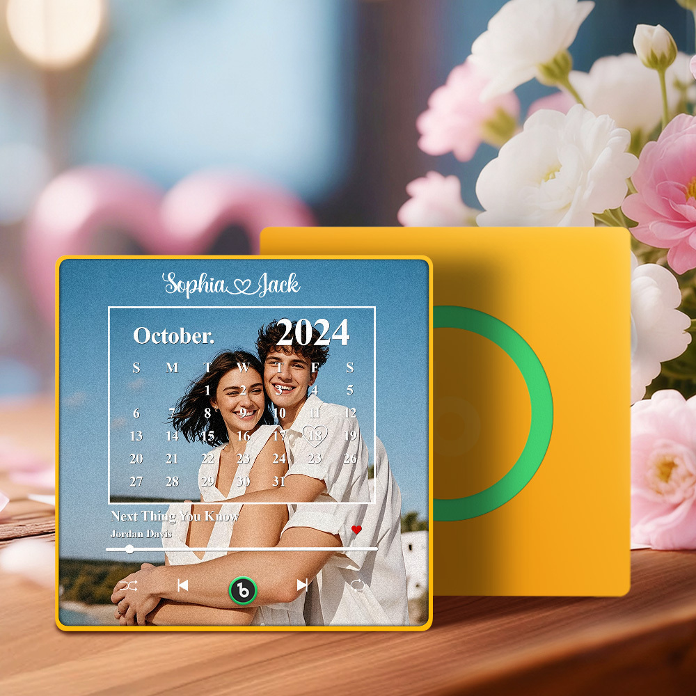 Personalized Date Music Fridge Magnet Custom Couple Calendar Song Decor Gift