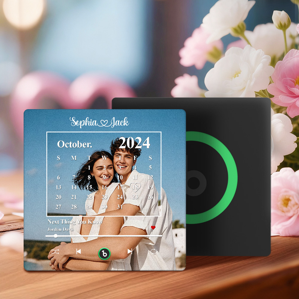 Personalized Date Music Fridge Magnet Custom Couple Calendar Song Decor Gift