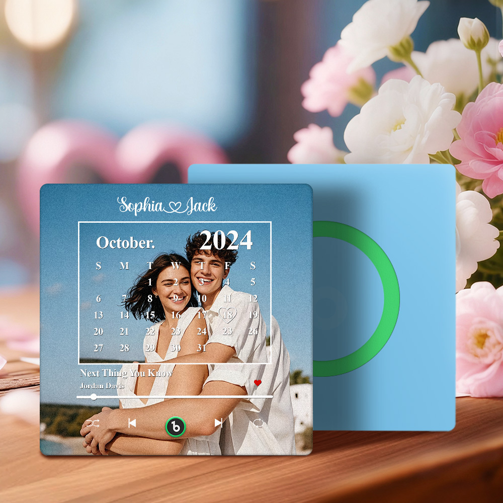 Personalized Date Music Fridge Magnet Custom Couple Calendar Song Decor Gift