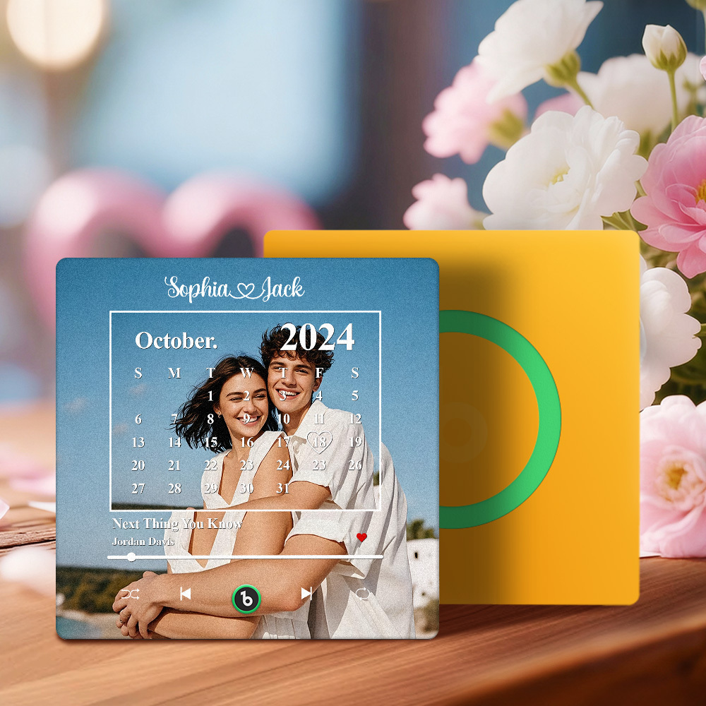 Personalized Date Music Fridge Magnet Custom Couple Calendar Song Decor Gift