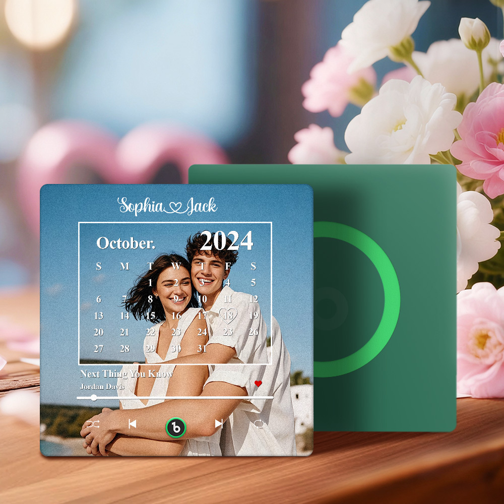 Personalized Date Music Fridge Magnet Custom Couple Calendar Song Decor Gift