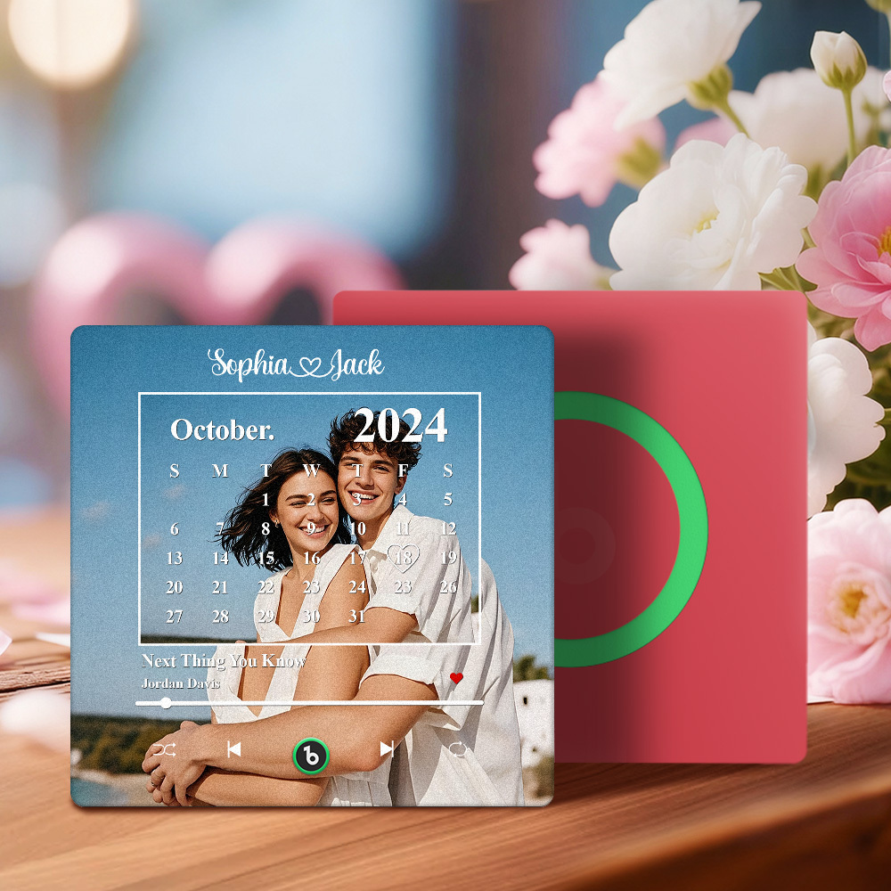 Personalized Date Music Fridge Magnet Custom Couple Calendar Song Decor Gift