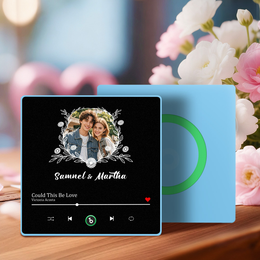 Custom Photo Magnet with Your Song Personalize with Names & Your Special Photo