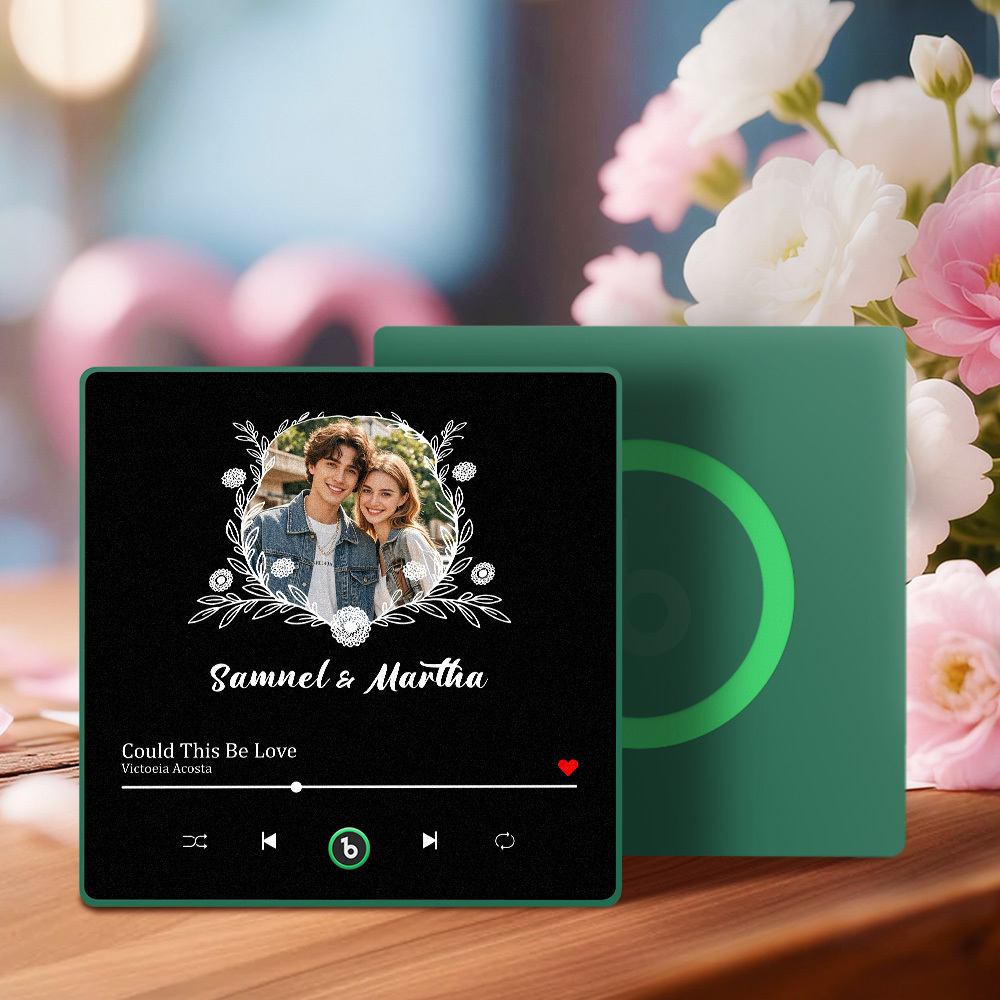 Custom Photo Magnet with Your Song Personalize with Names & Your Special Photo