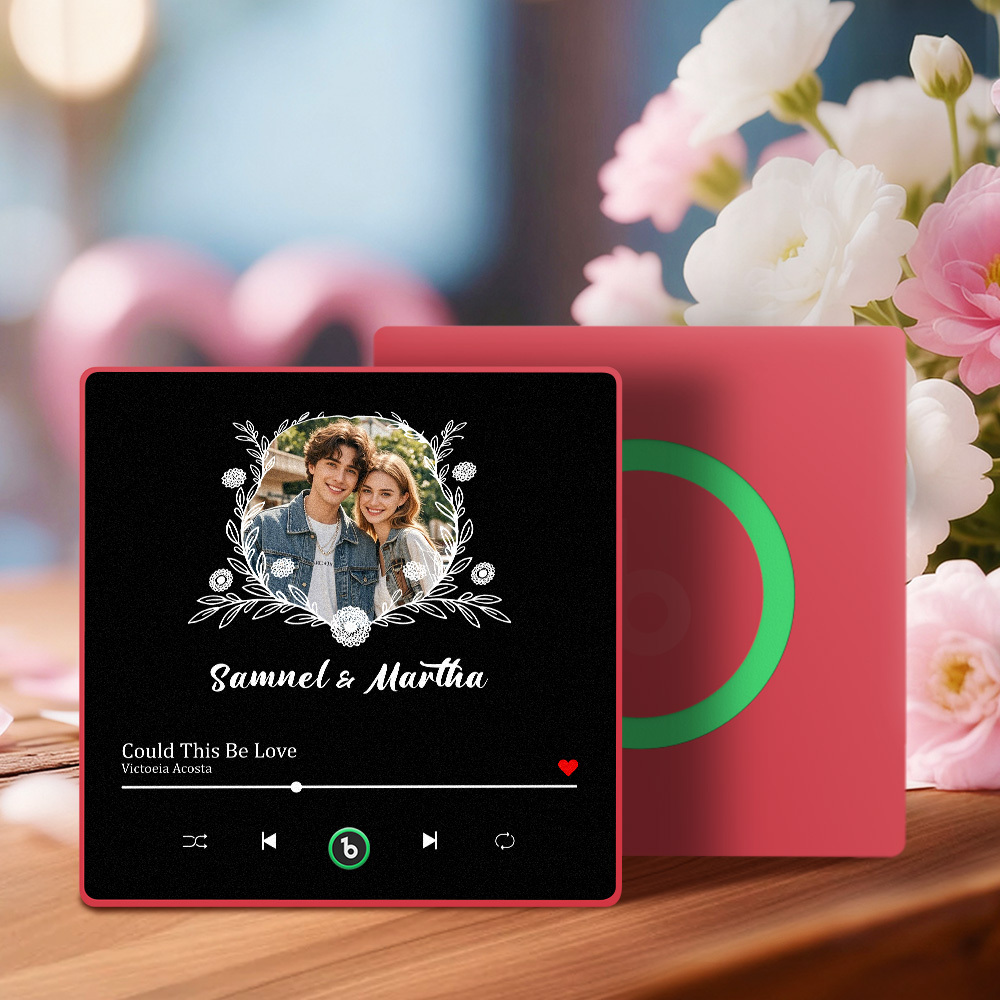 Custom Photo Magnet with Your Song Personalize with Names & Your Special Photo