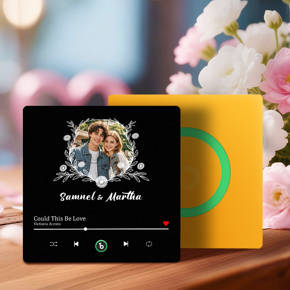 Custom Photo Magnet with Your Song Personalize with Names & Your Special Photo