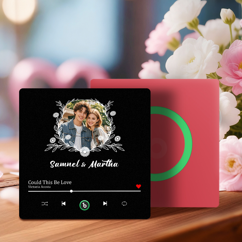 Custom Photo Magnet with Your Song Personalize with Names & Your Special Photo