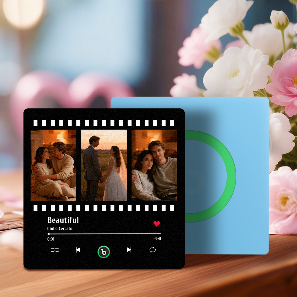 Personalized Music Fridge Magnet Couple Photo Series Song Decor Film Strip Gift