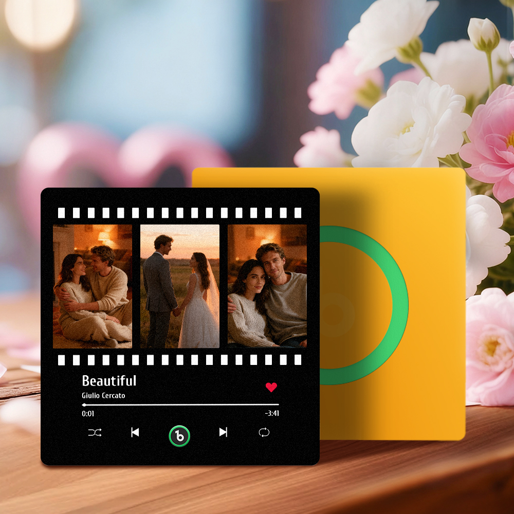 Personalized Music Fridge Magnet Couple Photo Series Song Decor Film Strip Gift