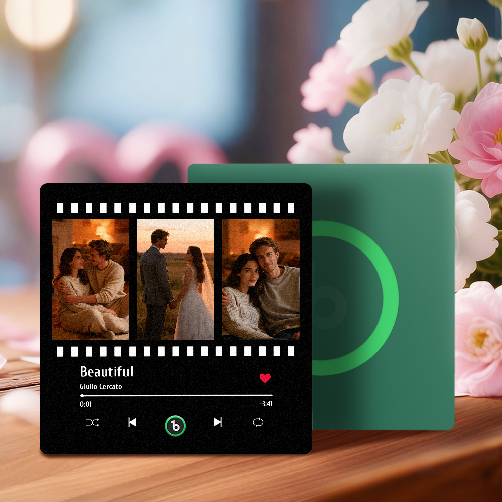 Personalized Music Fridge Magnet Couple Photo Series Song Decor Film Strip Gift