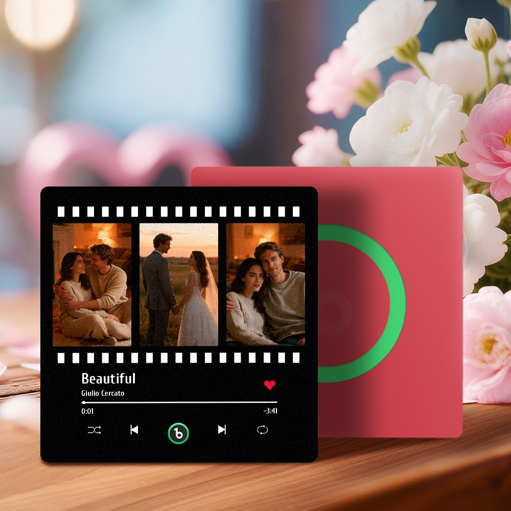 Personalized Music Fridge Magnet Couple Photo Series Song Decor Film Strip Gift