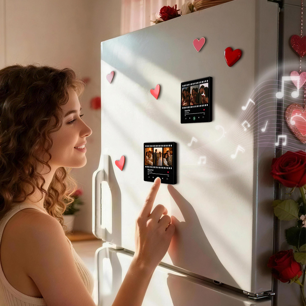 Personalized Music Fridge Magnet Couple Photo Series Song Decor Film Strip Gift