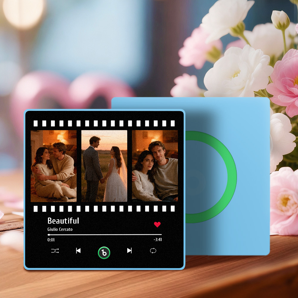 Personalized Music Fridge Magnet Couple Photo Series Song Decor Film Strip Gift