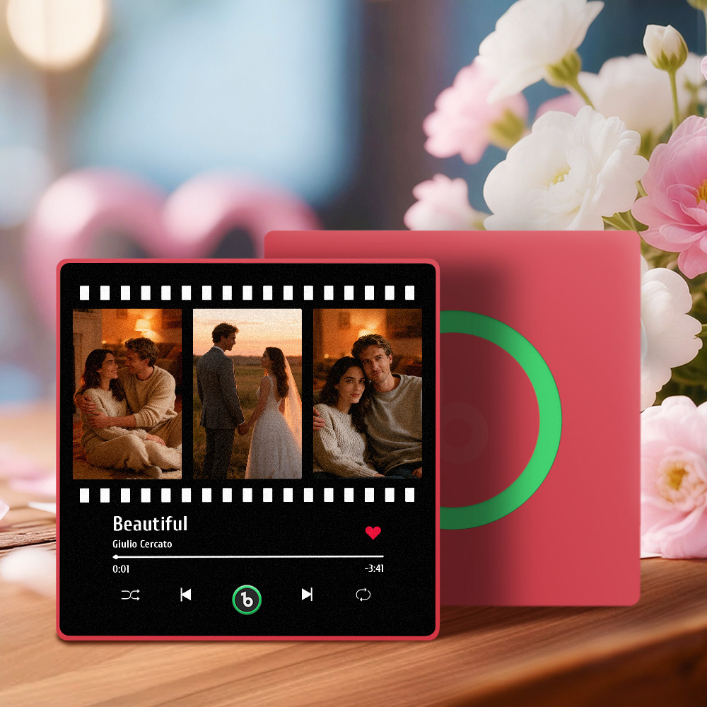 Personalized Music Fridge Magnet Couple Photo Series Song Decor Film Strip Gift