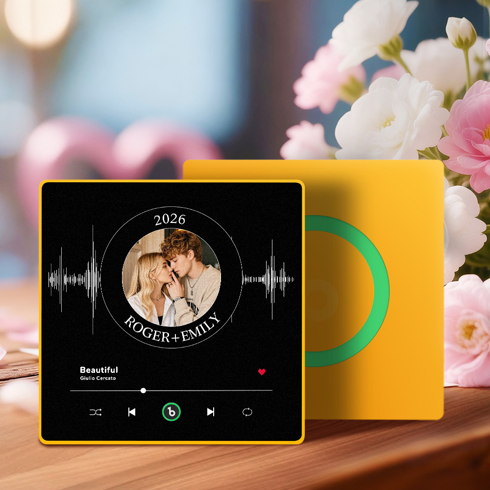 Custom Music Fridge Magnet Personalized Photo Song Playing Customizable Interactive Decor Gift for Her Play Tunes Directly From Fridge