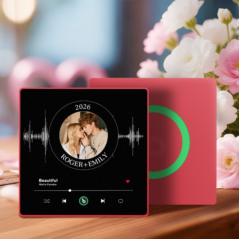 Custom Music Fridge Magnet Personalized Photo Song Playing Customizable Interactive Decor Gift for Her Play Tunes Directly From Fridge