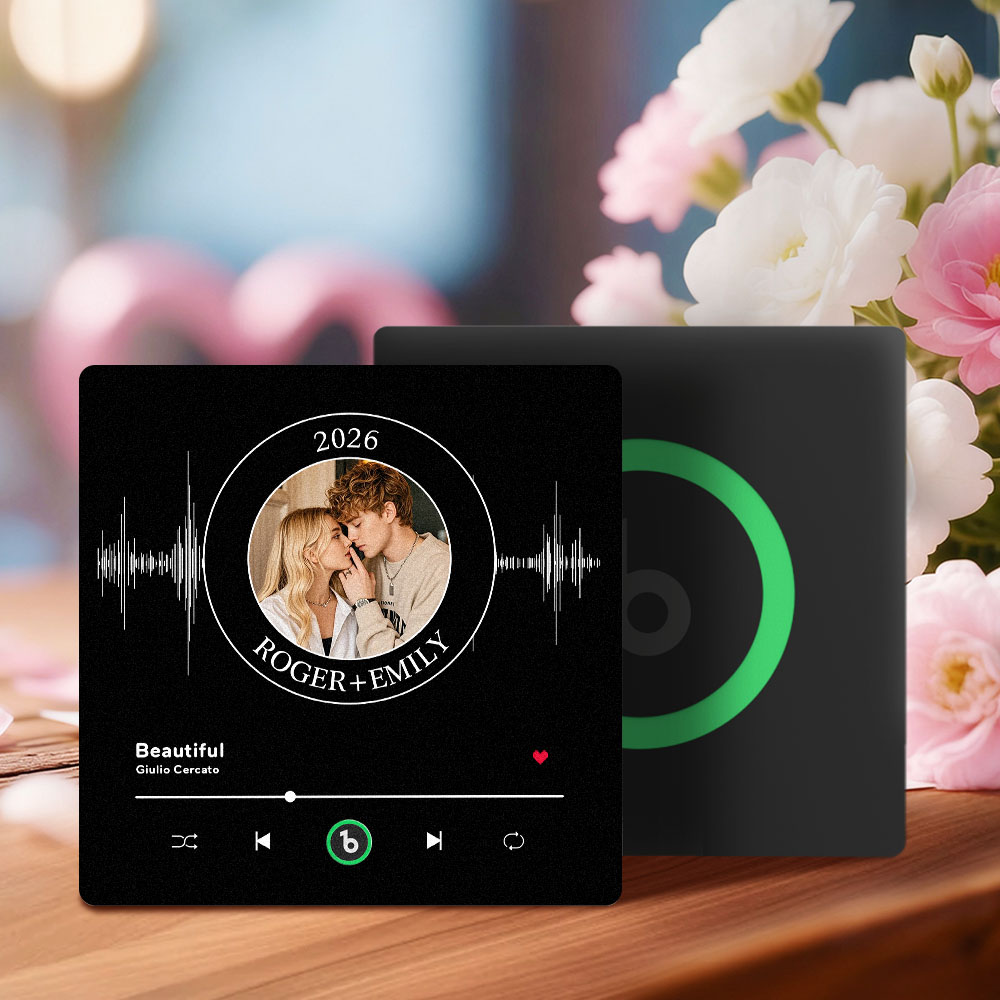 Custom Music Fridge Magnet Personalized Photo Song Playing Customizable Interactive Decor Gift for Her Play Tunes Directly From Fridge