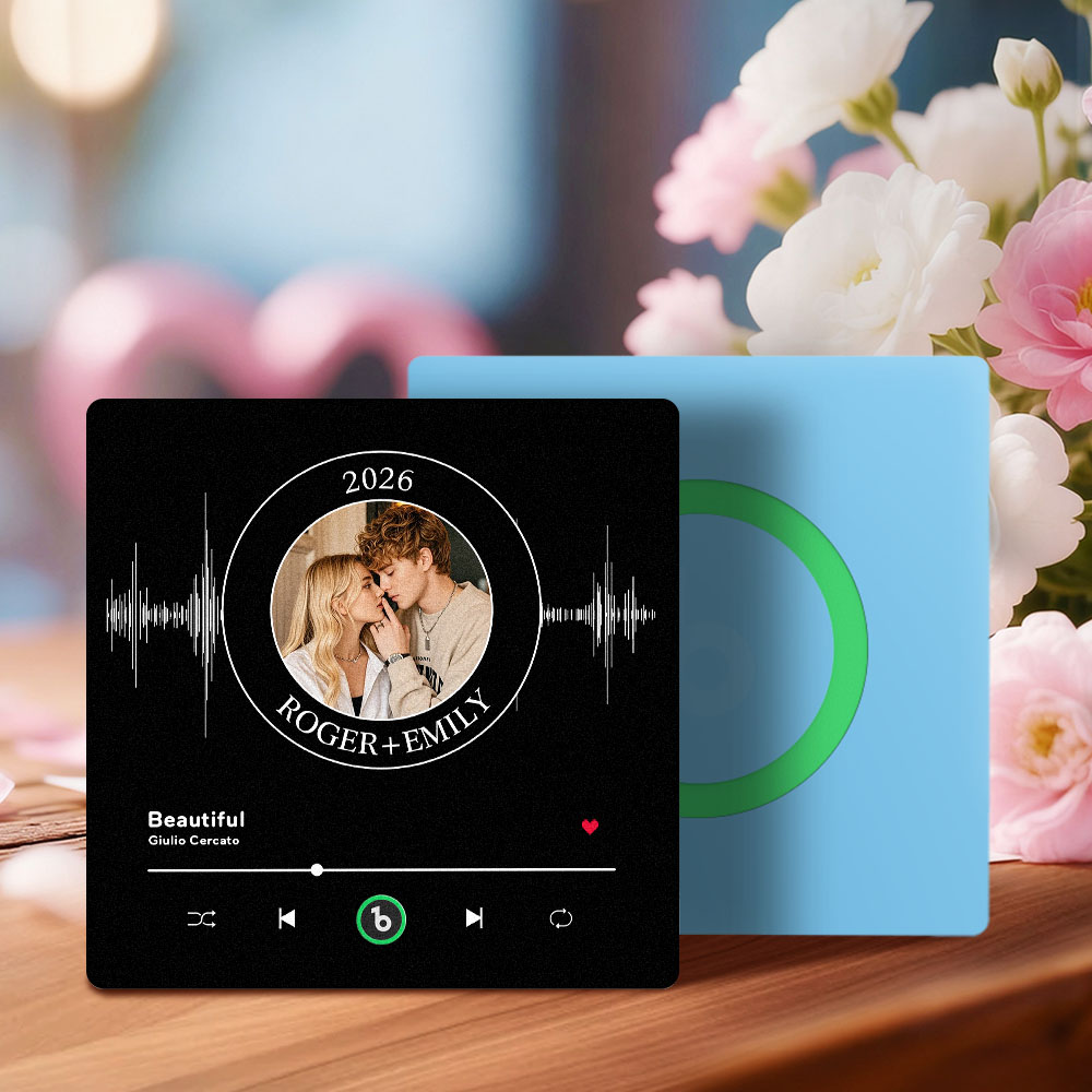 Custom Music Fridge Magnet Personalized Photo Song Playing Customizable Interactive Decor Gift for Her Play Tunes Directly From Fridge