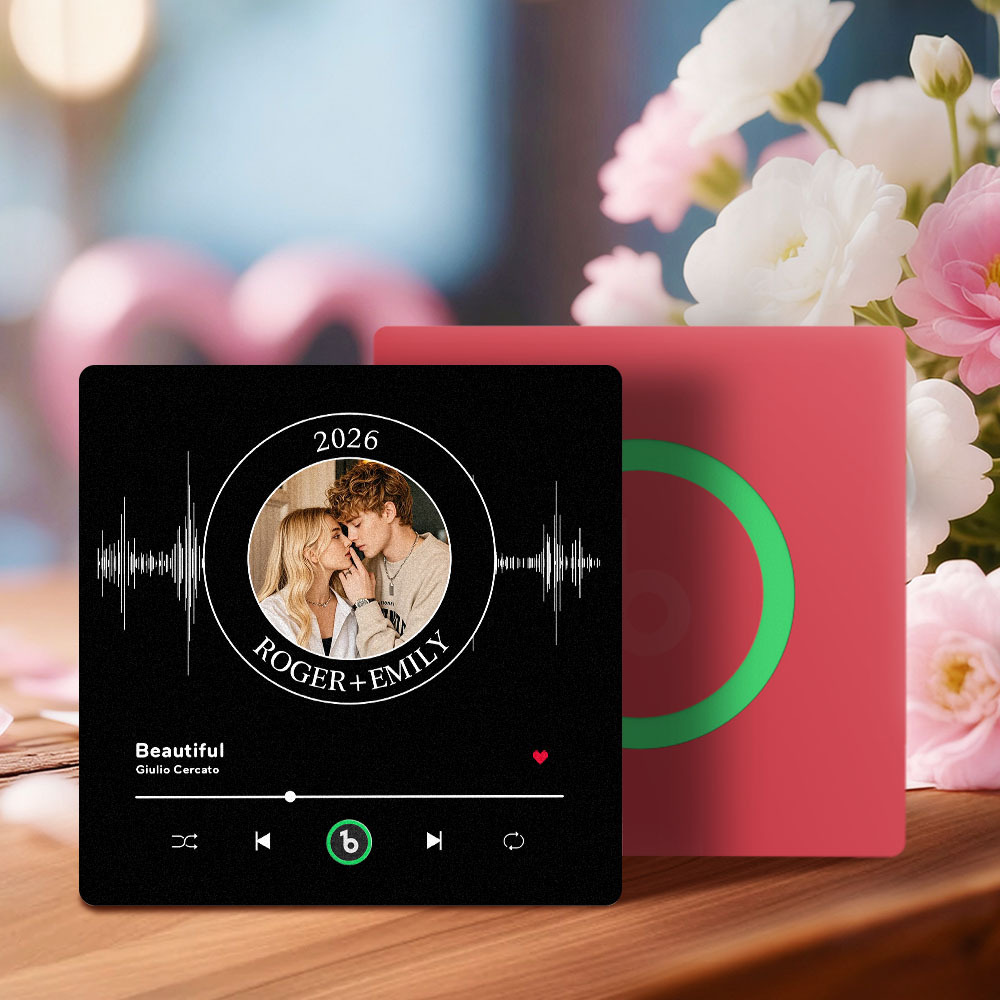 Custom Music Fridge Magnet Personalized Photo Song Playing Customizable Interactive Decor Gift for Her Play Tunes Directly From Fridge