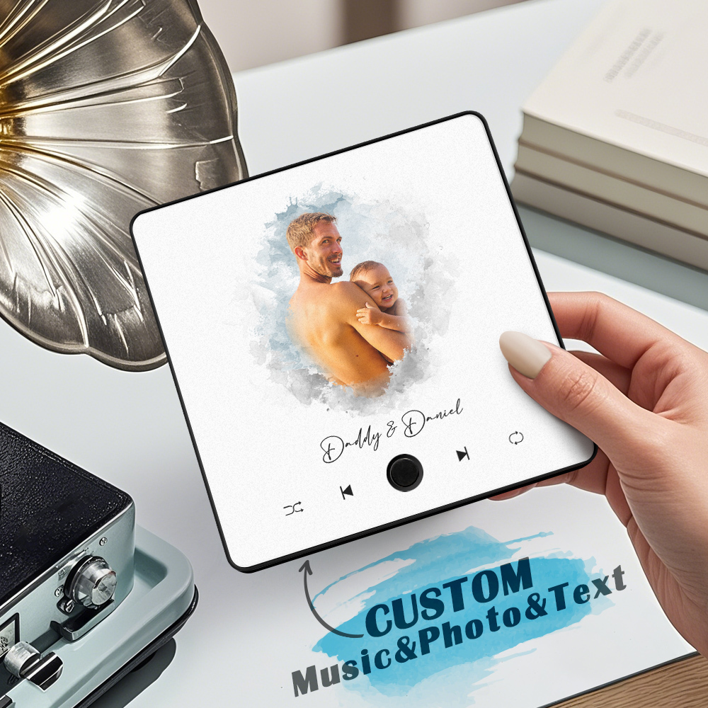 Music Fridge Magnet Custom Photo Watercolor Sticker Music Wall Photo Sticker That Can Plays Without Cell Phone Best Gift