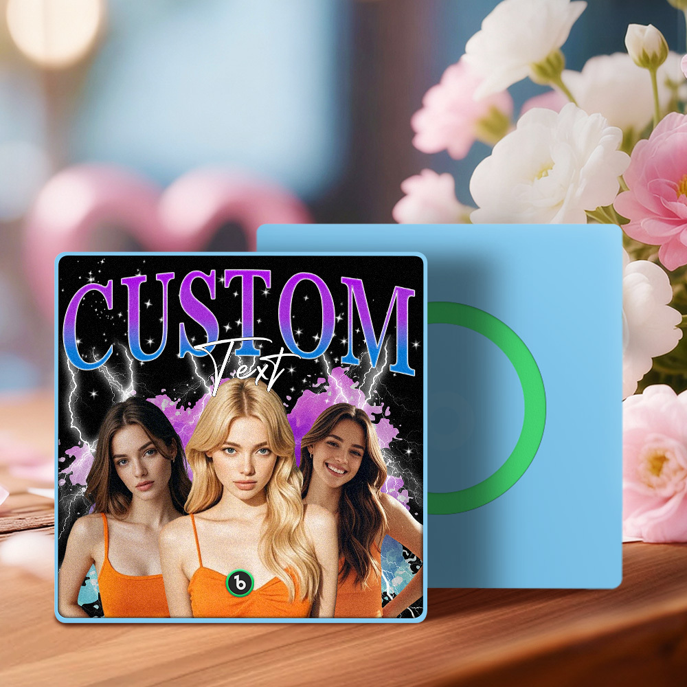 Custom Music Fridge Magnet Personalized Photo Song Playing Interactive Romantic Decor Gift for Couples