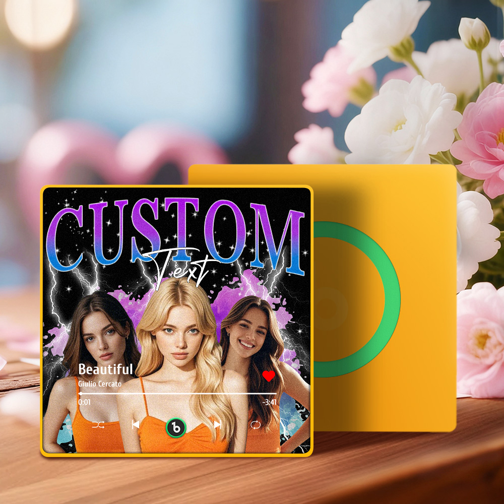 Custom Music Fridge Magnet Personalized Photo Song Playing Interactive Romantic Decor Gift for Couples