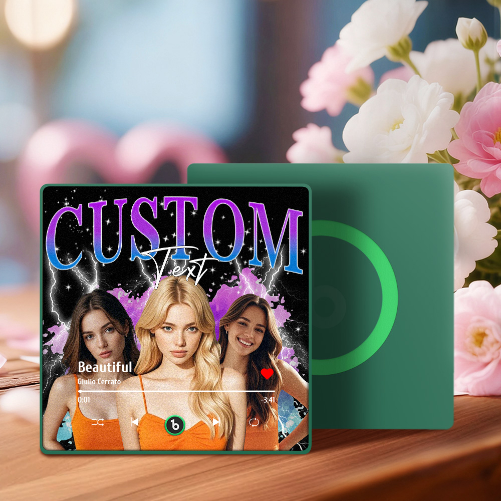 Custom Music Fridge Magnet Personalized Photo Song Playing Interactive Romantic Decor Gift for Couples