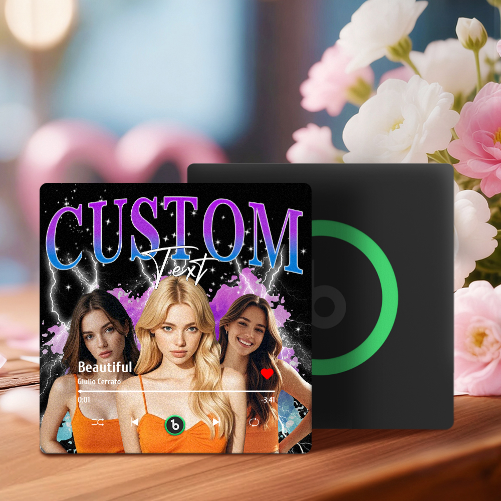 Custom Music Fridge Magnet Personalized Photo Song Playing Interactive Romantic Decor Gift for Couples