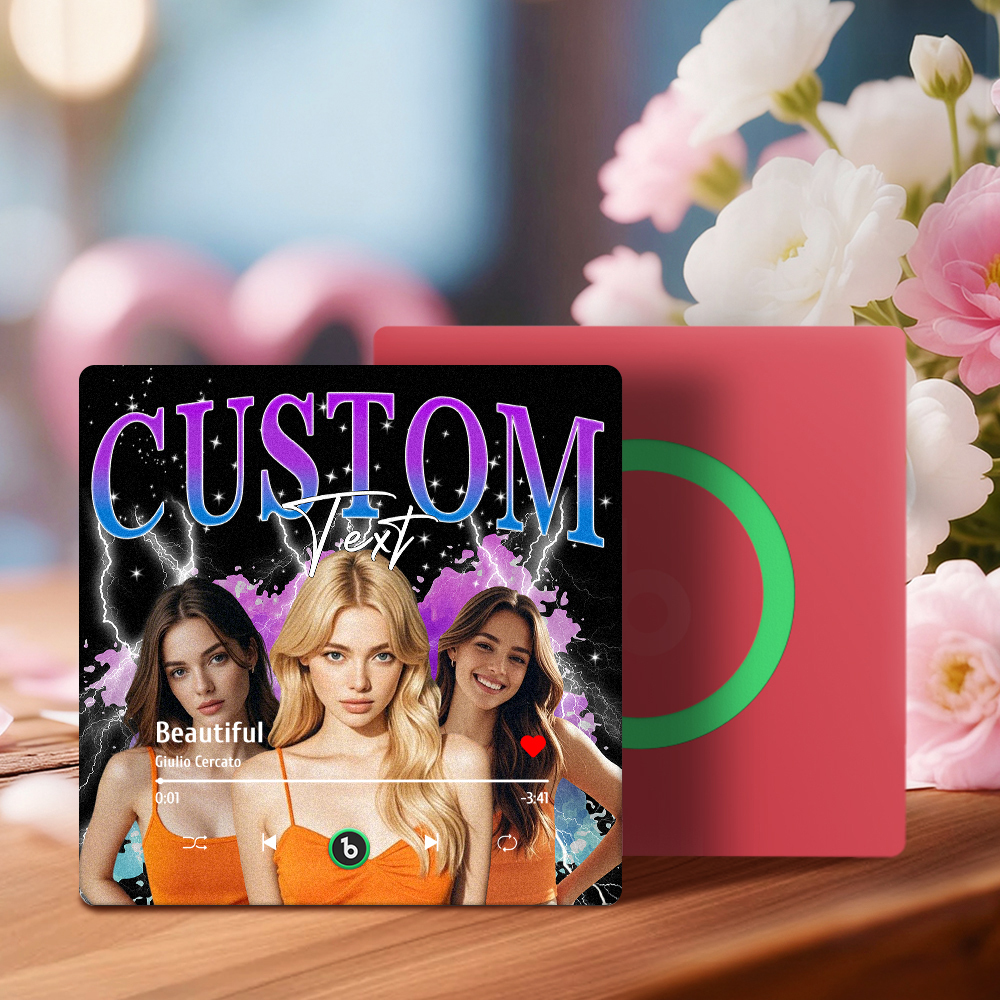 Custom Music Fridge Magnet Personalized Photo Song Playing Interactive Romantic Decor Gift for Couples