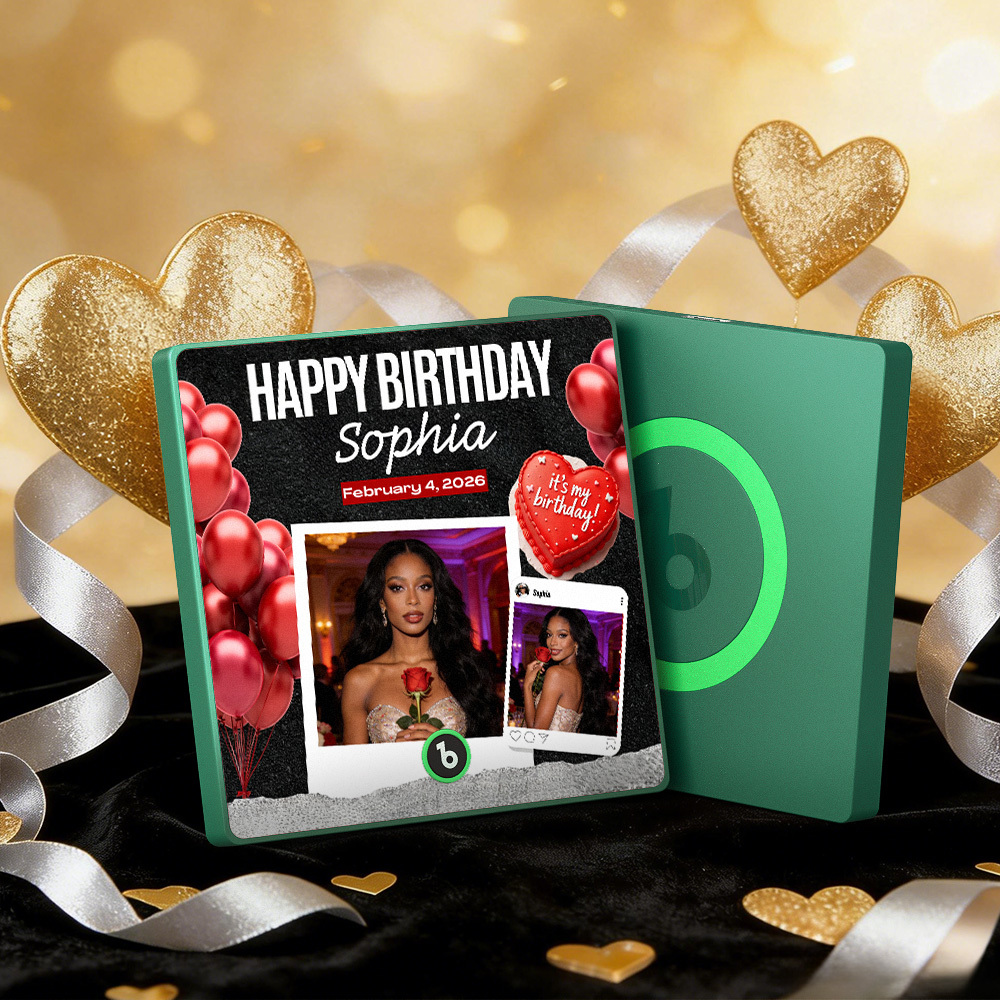 Custom Music Fridge Magnets Colorful Frame Album Fridge Magnet Can Play Songs Heart And Balloon Valentine's Day Gift - MySpotifyGlass