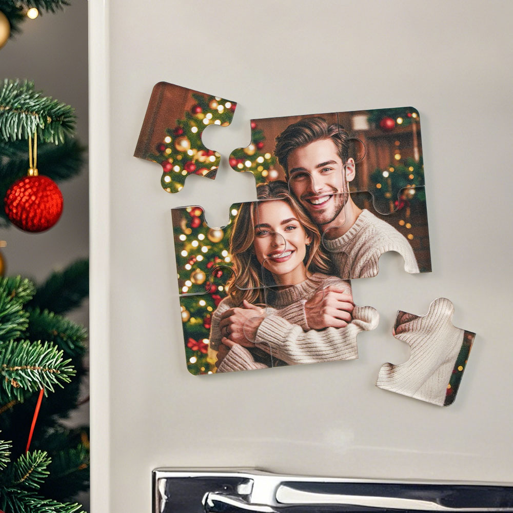Personalized Photo Puzzle Acrylic Fridge Magnet Custom Picture Fridge Magnet Christmas Gifts