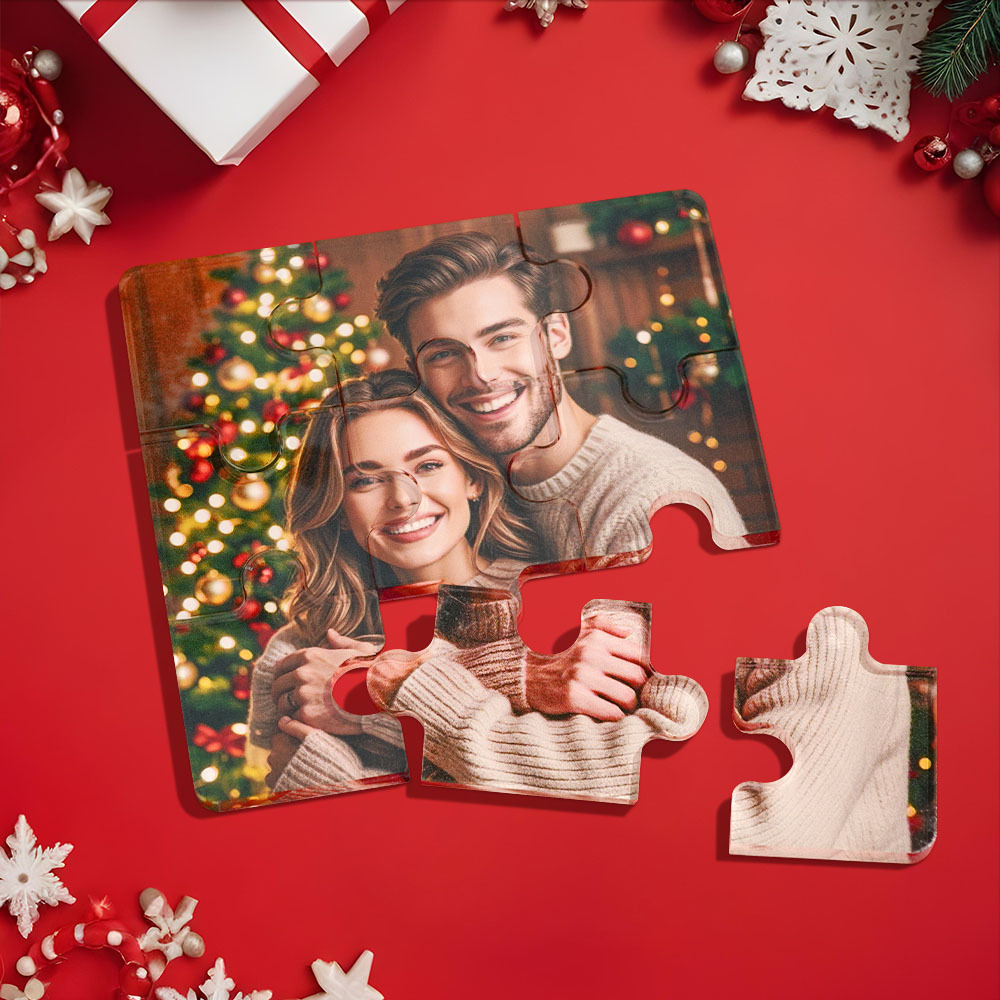 Personalized Photo Puzzle Acrylic Fridge Magnet Custom Picture Fridge Magnet Christmas Gifts