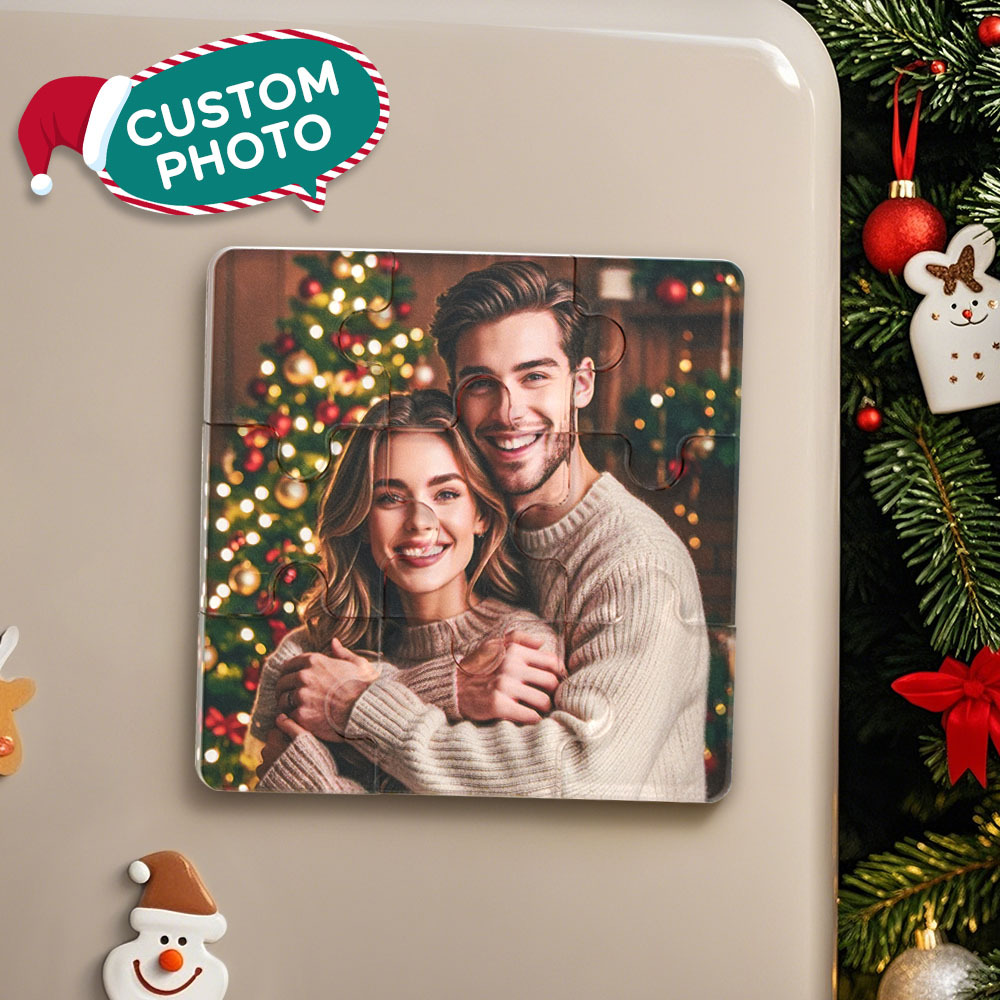 Personalized Photo Puzzle Acrylic Fridge Magnet Custom Picture Fridge Magnet Christmas Gifts
