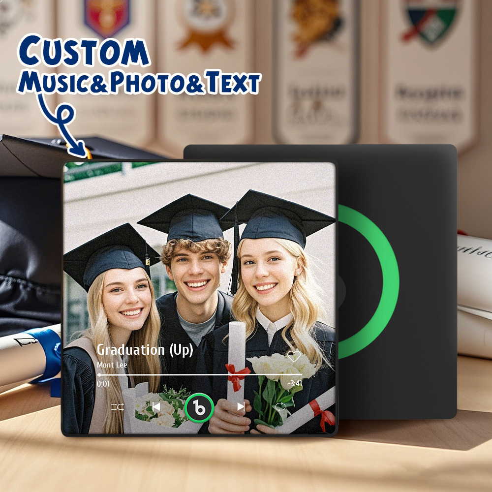 Custom Music Fridge Magnet Colorful Frame Album Fridge Magnet Can Play Songs Graduation Gift