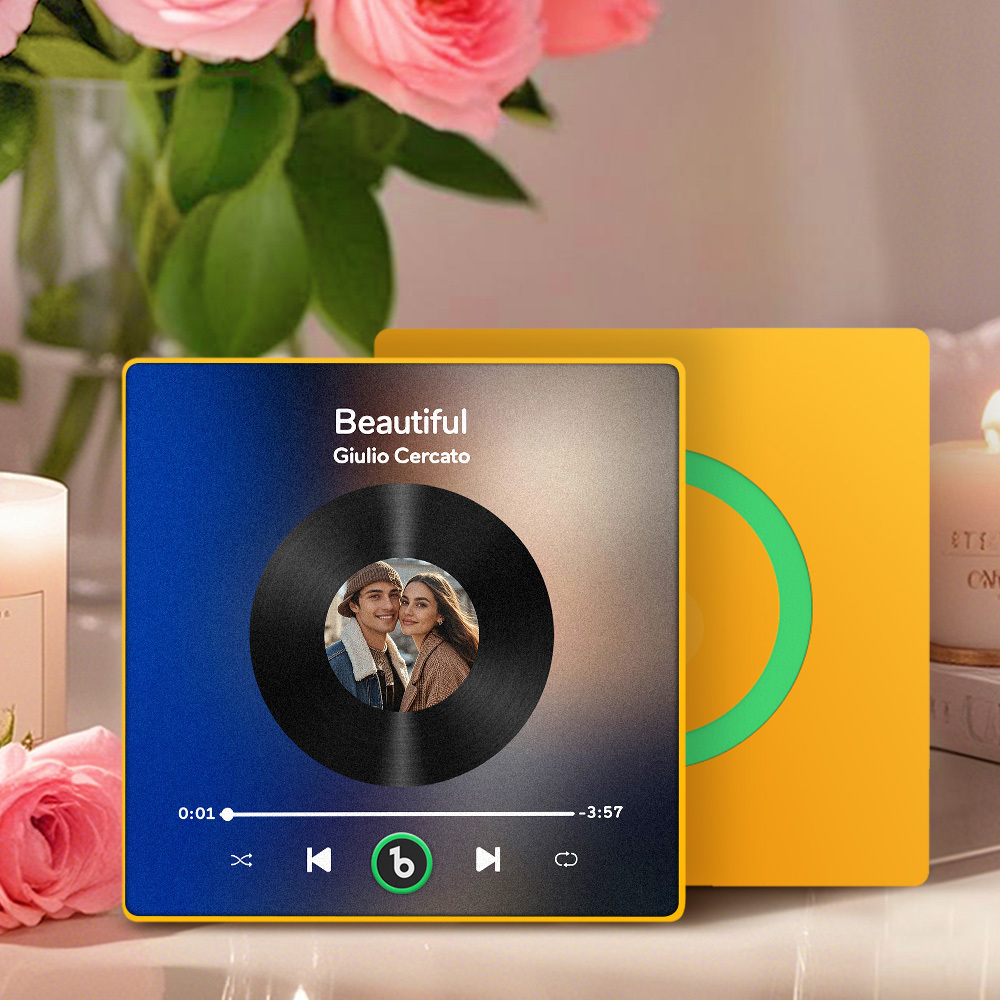 New 4.0 Upgrade Custom Music Fridge Magnet Gift for Couple Colorful Frame Album Fridge Magnet Can Play Songs	 Can Upload Your Music