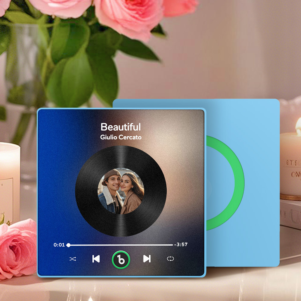 New 4.0 Upgrade Custom Music Fridge Magnet Gift for Couple Colorful Frame Album Fridge Magnet Can Play Songs	 Can Upload Your Music