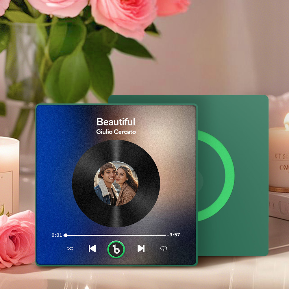 New 4.0 Upgrade Custom Music Fridge Magnet Gift for Couple Colorful Frame Album Fridge Magnet Can Play Songs	 Can Upload Your Music