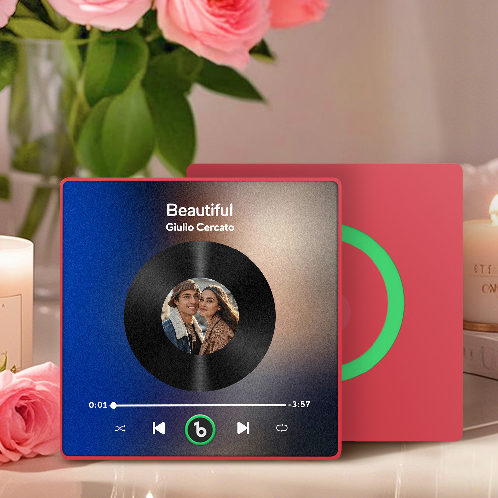 New 4.0 Upgrade Custom Music Fridge Magnet Gift for Couple Colorful Frame Album Fridge Magnet Can Play Songs	 Can Upload Your Music