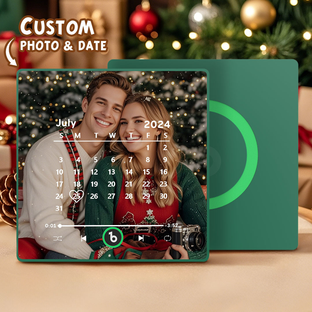 New Upgrade Custom Music Fridge Magnet Christmas Gift for Couple Colorful Frame Album Fridge Magnet Can Play Songs	 Can Upload Your Music