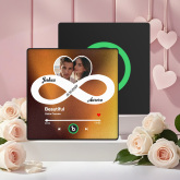 Custom Music Fridge Magnet with Colorful Frame Personalized Album Infinite Love Fridge Magnet That Can Be Played Song Ideal Gift for Couple	 Can Upload Your Music