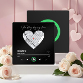 Custom Music Fridge Magnet with Colorful Frame Personalized Heart Map Fridge Magnet with Photo Anniversart Gift for Couple	 Can Upload Your Music