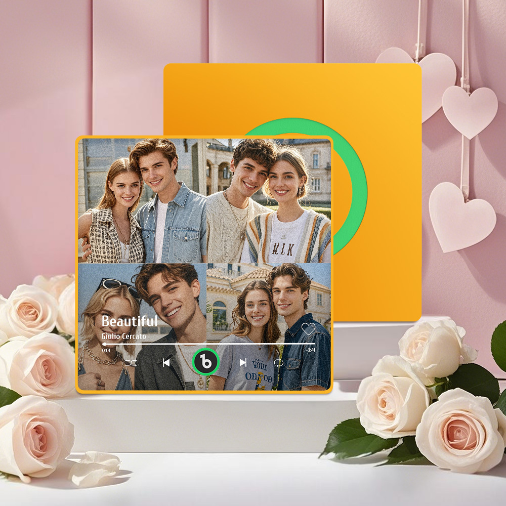 Custom Music Fridge Magnet with Colorful Frame Personalized Album Fridge Magnet That Can Be Played Song Christmas Gift	 Can Upload Your Music
