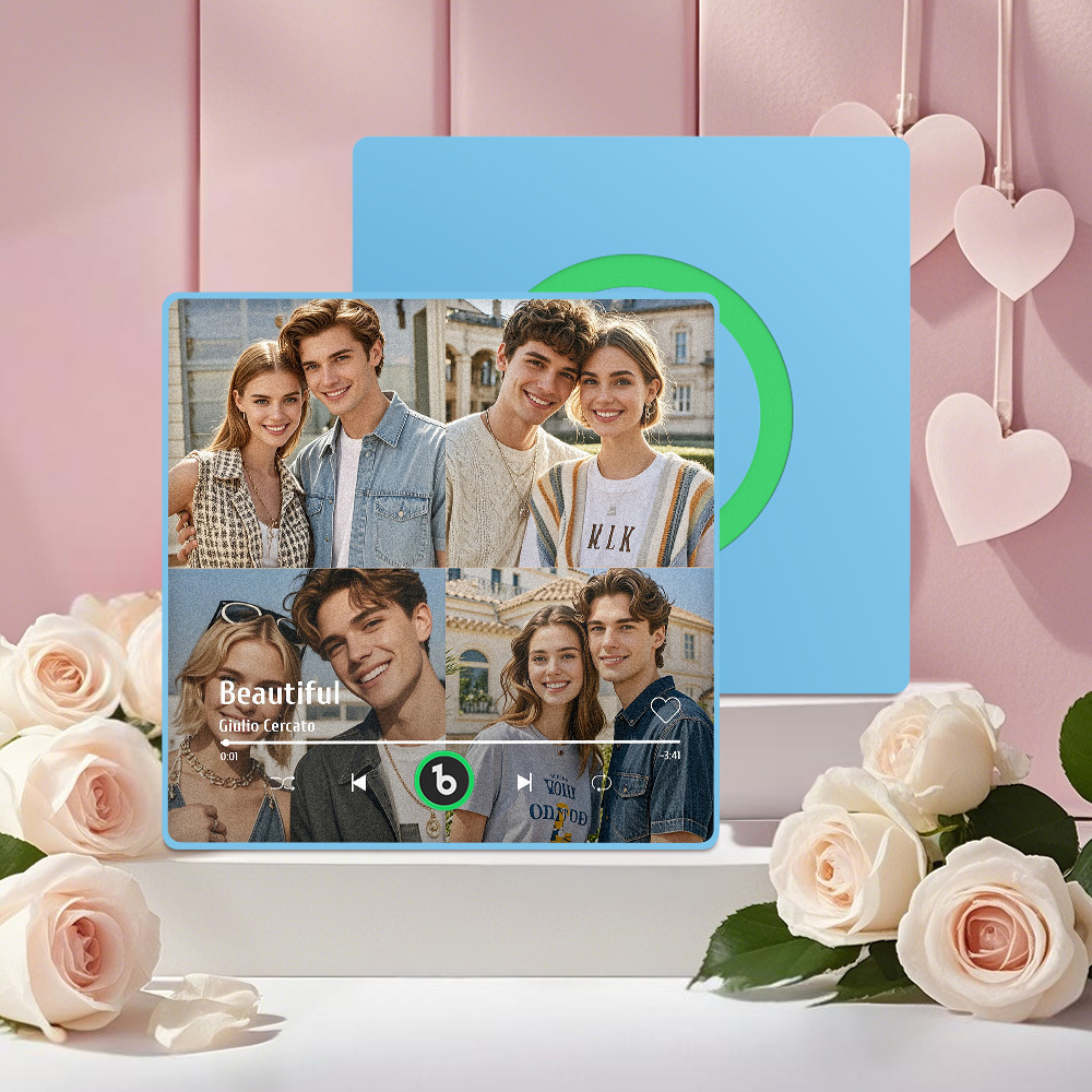 Custom Music Fridge Magnet with Colorful Frame Personalized Album Fridge Magnet That Can Be Played Song Christmas Gift	 Can Upload Your Music